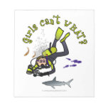 Light Woman Scuba Diver Scratch Pads