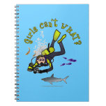 Light Woman Scuba Diver Spiral Notebook