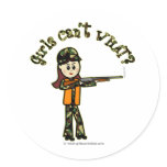 Light Womans Hunting Round Stickers