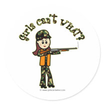 Light Womans Hunting Round Stickers