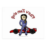 Light Womens Auto Racing Post Cards