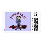 Light Womens Auto Racing Postage Stamps