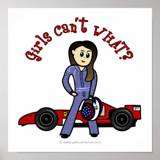 Light Womens Auto Racing Poster