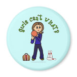 Light Womens Bowling Fridge Magnet