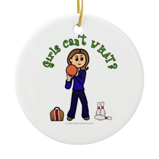 Light Womens Bowling Christmas Ornaments