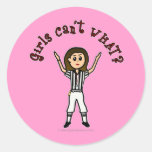 Light Womens Football Referee Round Stickers