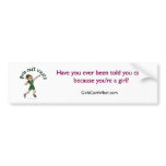 Light Womens Shot Put in Green Uniform Bumperstickers