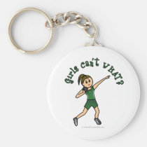 Light Womens Shot Put in Green Uniform keychains