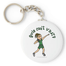 Light Womens Shot Put in Green Uniform keychains