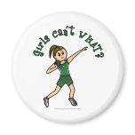 Light Womens Shot Put in Green Uniform Magnets