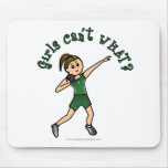 Light Womens Shot Put in Green Uniform Mousepads