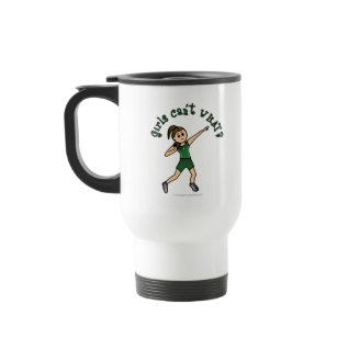 Light Womens Shot Put in Green Uniform Coffee Mug