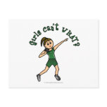 Light Womens Shot Put in Green Uniform Postcards