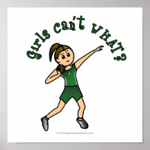 Light Womens Shot Put in Green Uniform Poster
