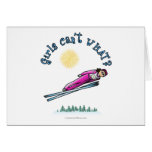 Light Women's Ski Jumping Greeting Card