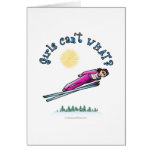 Light Women's Ski Jumping Greeting Cards
