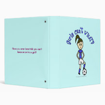 Light Womens Soccer in Blue Uniform 3 Ring Binder