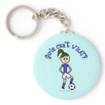 Light Womens Soccer in Blue Uniform Key Chains