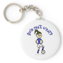 Light Womens Soccer in Blue Uniform keychains