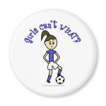 Light Womens Soccer in Blue Uniform Magnet