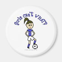 Light Womens Soccer in Blue Uniform Magnet