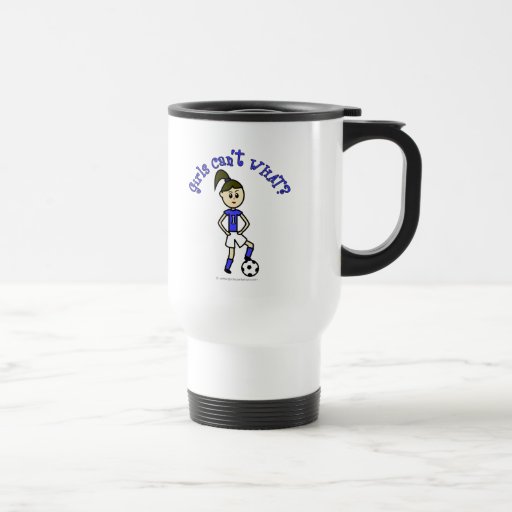 Light Womens Soccer in Blue Uniform Mug