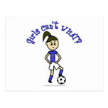 Light Womens Soccer in Blue Uniform Postcard