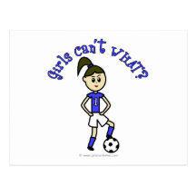 Light Womens Soccer in Blue Uniform Postcard