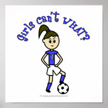 Light Womens Soccer in Blue Uniform posters