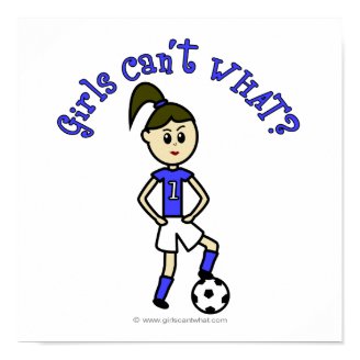 Light Womens Soccer in Blue Uniform Posters