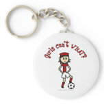 Light Womens Soccer in Red Uniform Key Chain