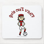 Light Womens Soccer in Red Uniform Mousepads