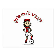 Light Womens Soccer in Red Uniform Post Cards