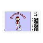 Light Womens Soccer in Red Uniform Postage