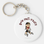 Light Womens Volleyball in Red Uniform Keychain