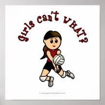 Light Womens Volleyball in Red Uniform Poster