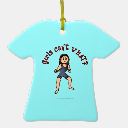 Light Womens Wrestling Christmas Ornament