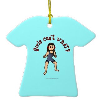Light Womens Wrestling Christmas Ornament