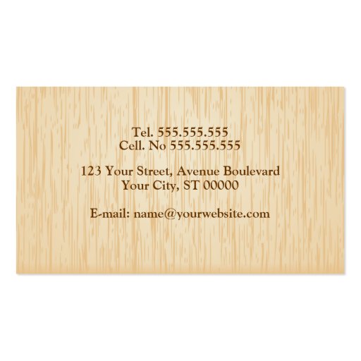 Light  Wood Texture Business Card (back side)