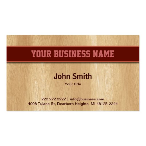 Light Wooden Texture business card (front side)
