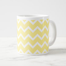 Light Yellow and White Zigzags. Extra Large Mug