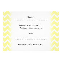 Light Yellow and White Zigzags. Personalized Invites