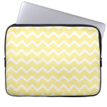 Light Yellow and White Zigzags. Laptop Computer Sleeves