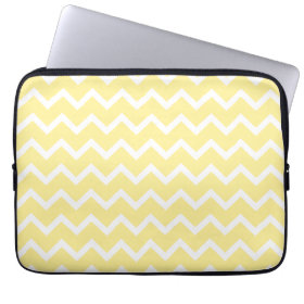 Light Yellow and White Zigzags. Laptop Computer Sleeves