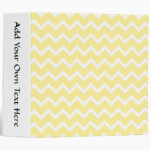 Light Yellow and White Zigzags. Vinyl Binders