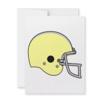 Light Yellow Football Helmet Custom Invitations