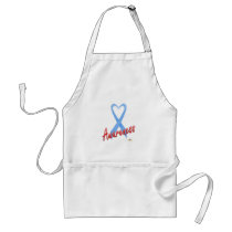 LightBlueHeartRibbonAwareness aprons