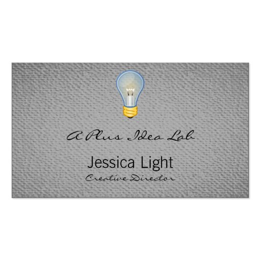 Lightbulb Business Card (front side)