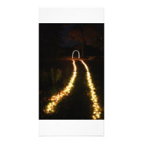 Lighted walkway to Arch of lights Photo Greeting Card