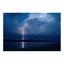 Lightening - Riviere La Grande - Chisasibi Quebec posters
